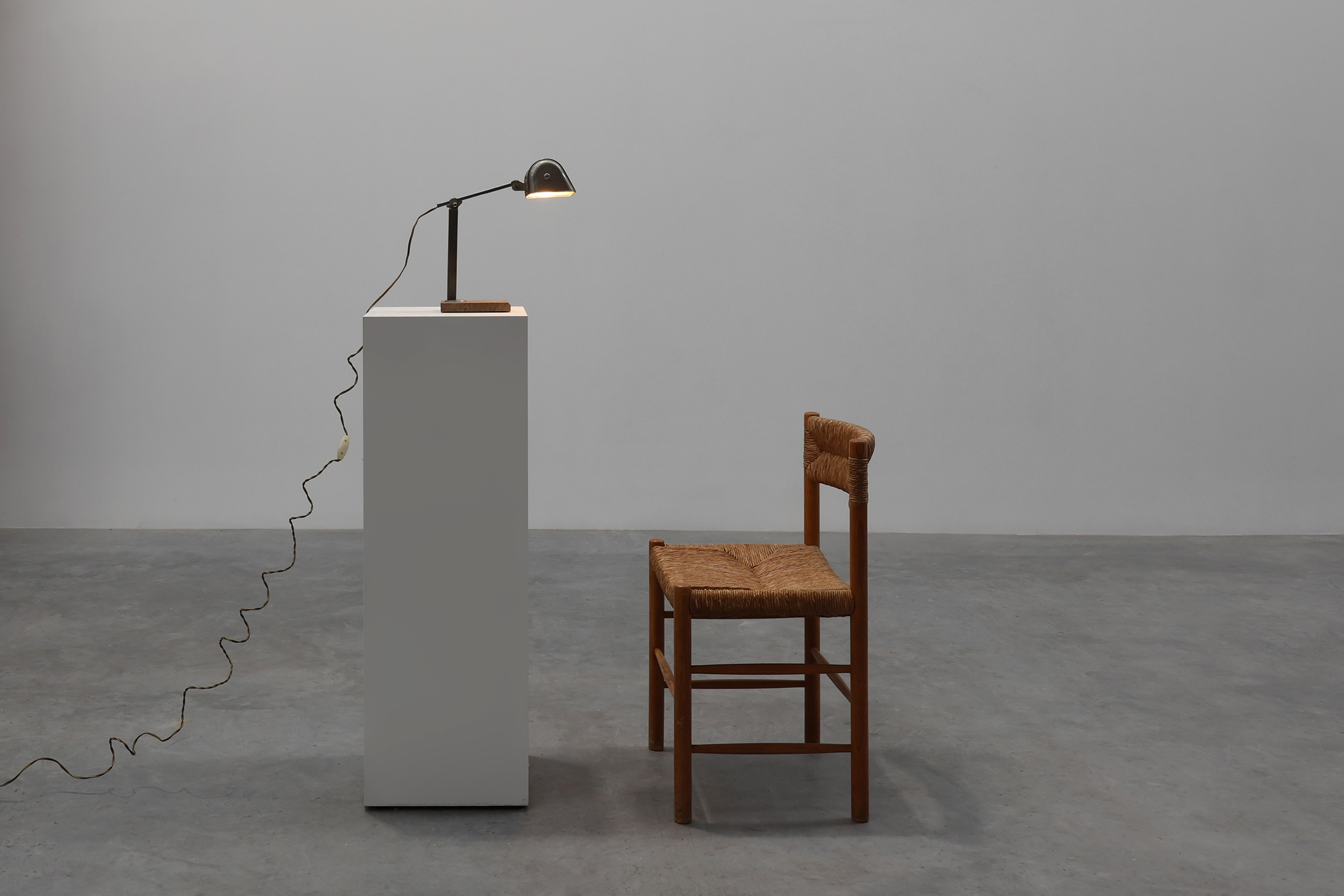 Art Deco Industrial metal and travertin Desk Lamp, Belgium 1930sthumbnail